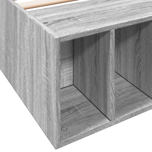 Sengeramme med opbevaringsrum 75x190 cm - grå sonoma-eg