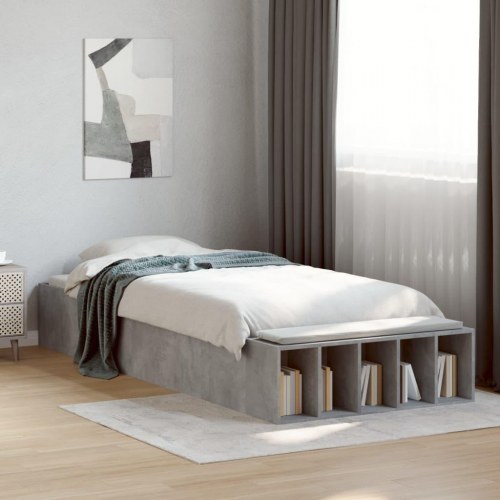 Sengeramme 100x200 cm konstrueret træ betongrå