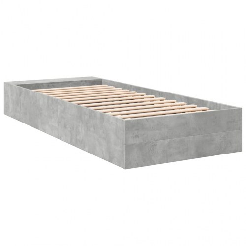 Sengeramme 100x200 cm konstrueret træ betongrå