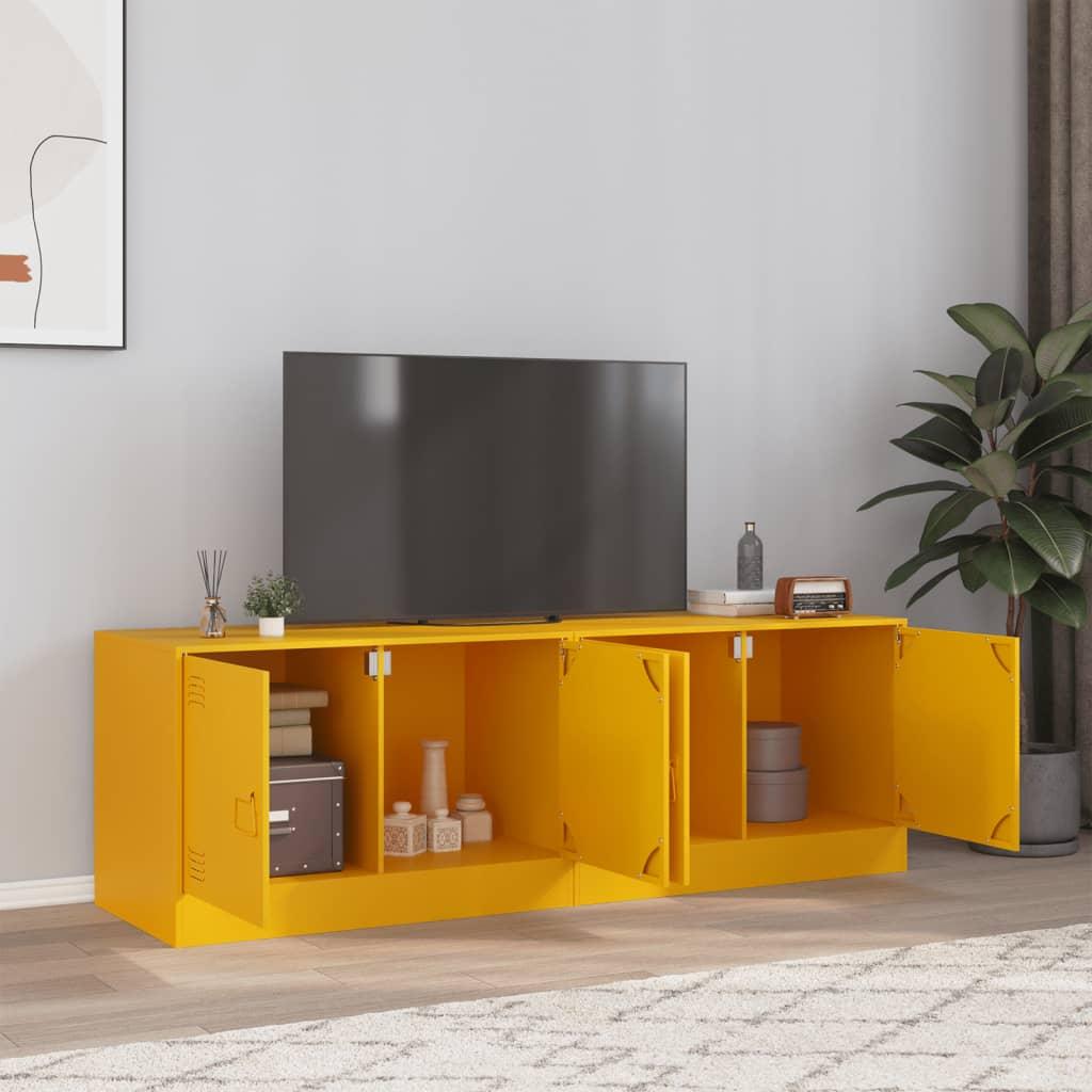 Tv-borde 2 stk. 67x39x44 cm stål sennepsgul