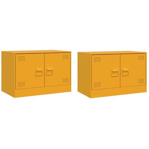 Tv-borde 2 stk. 67x39x44 cm stål sennepsgul