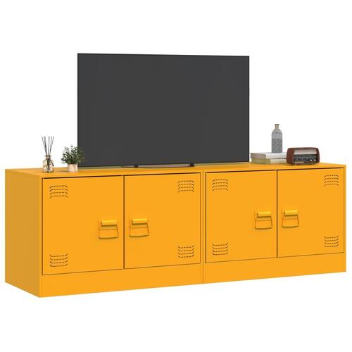 Tv-borde 2 stk. 67x39x44 cm stål sennepsgul
