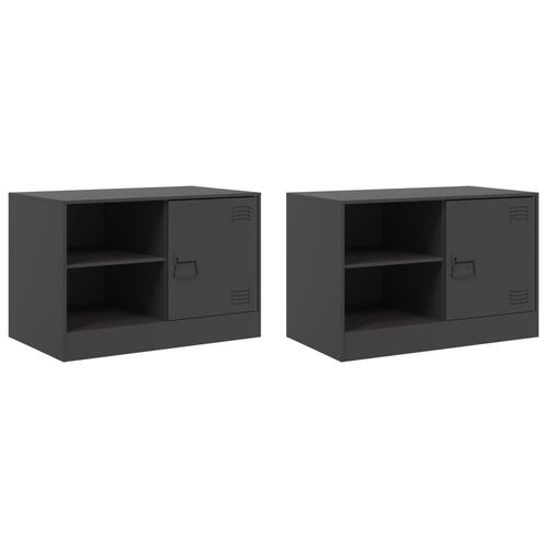 Tv-borde 2 stk. 67x39x44 cm stål sort