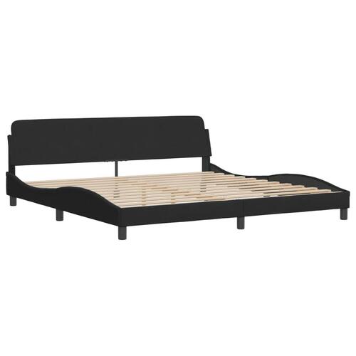 Seng med madras 200x200 cm velour sort