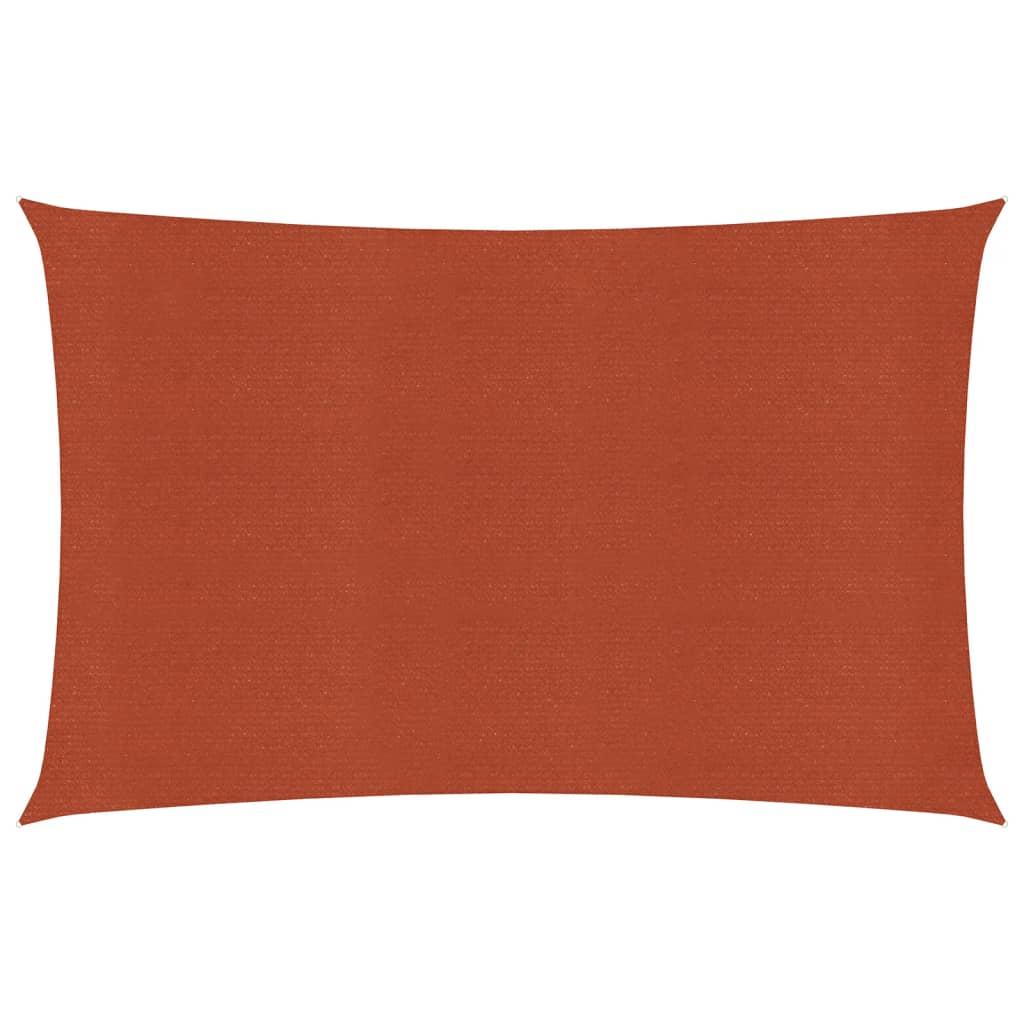 Solsejl 3,5x5 m rektangulær 160 g/m² HDPE terrakottafarvet