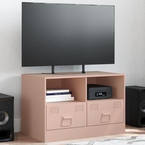 Tv-bord 67x39x44 cm stål lyserød