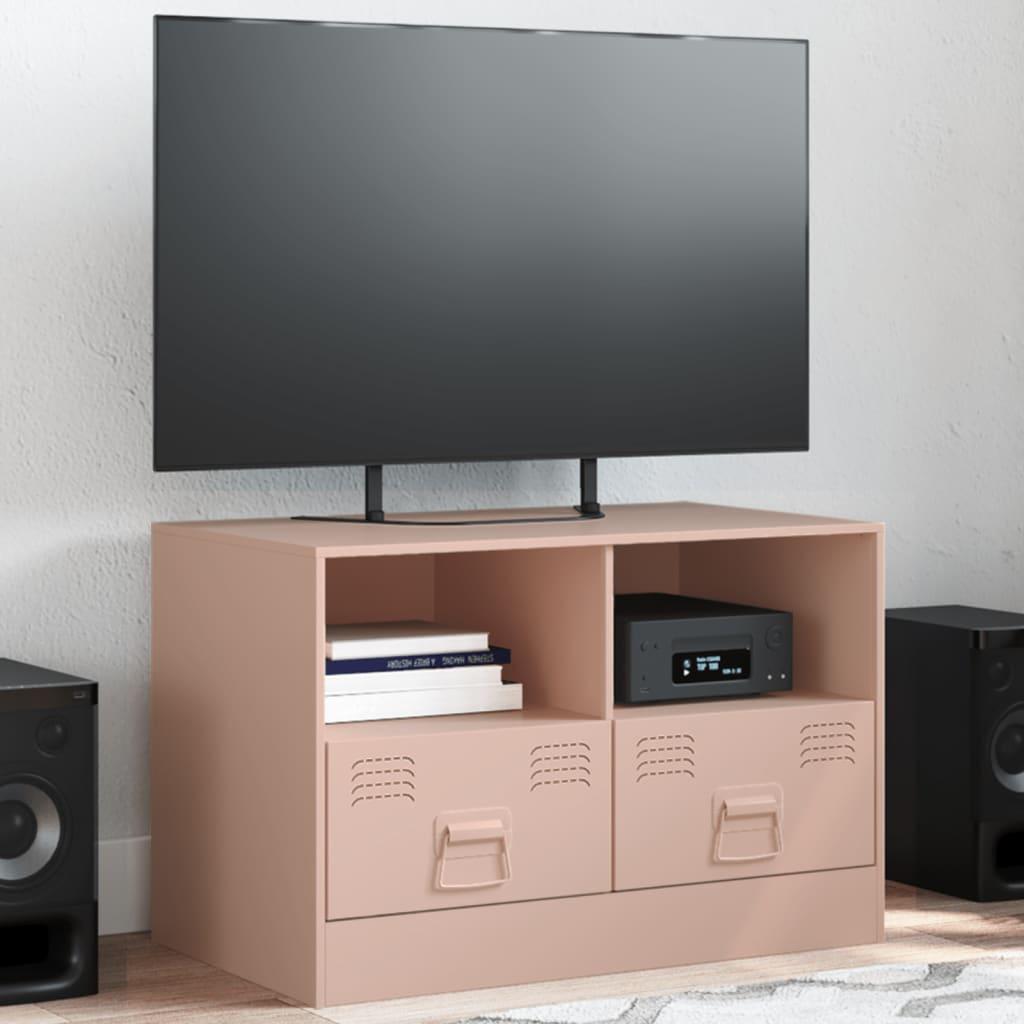 Tv-bord 67x39x44 cm stål lyserød