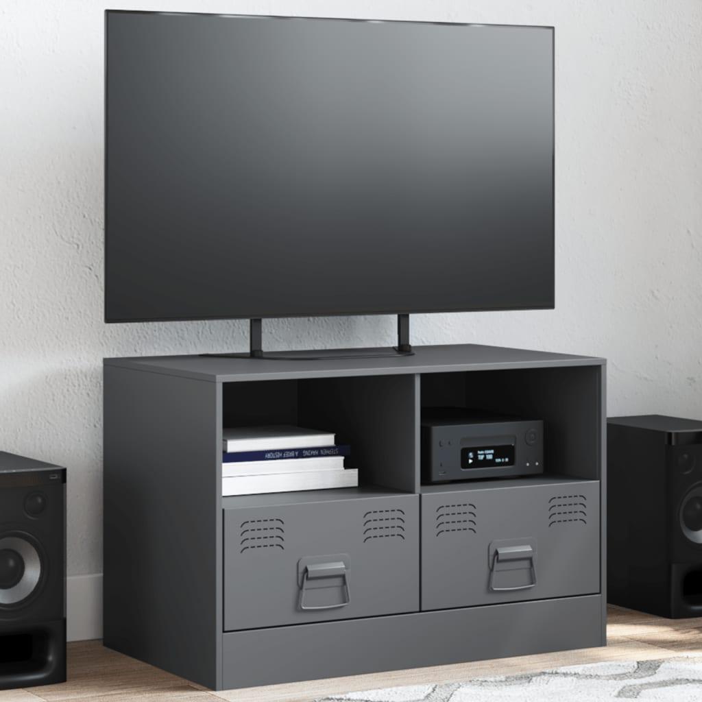 Tv-bord 67x39x44 cm stål antracitgrå