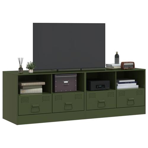 Tv-borde 2 stk. 67x39x44 cm stål olivengrøn