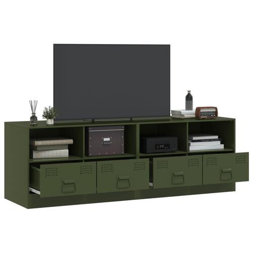 Tv-borde 2 stk. 67x39x44 cm stål olivengrøn