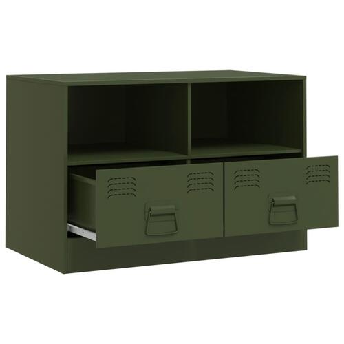 Tv-borde 2 stk. 67x39x44 cm stål olivengrøn