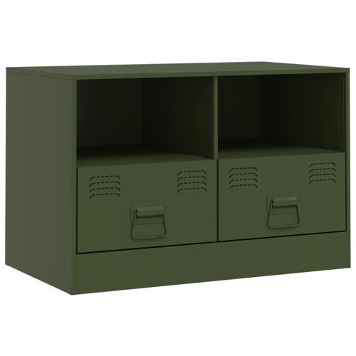 Tv-borde 2 stk. 67x39x44 cm stål olivengrøn