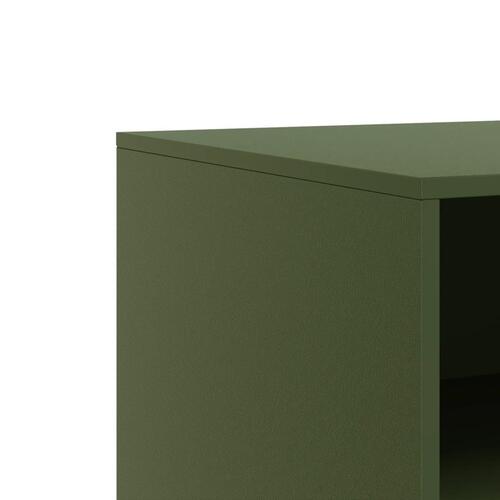 Tv-borde 2 stk. 67x39x44 cm stål olivengrøn