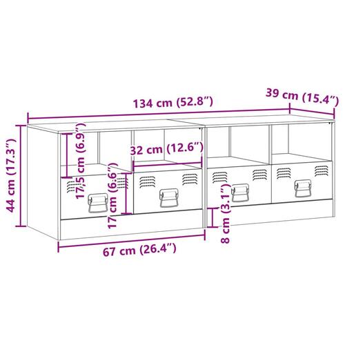 Tv-borde 2 stk. 67x39x44 cm stål olivengrøn