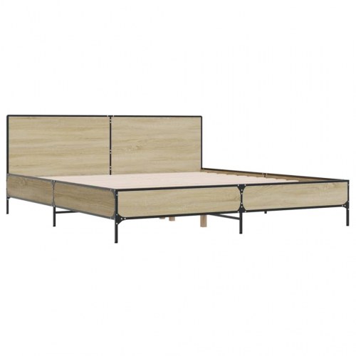 Sengestel med hovedgærde 200 x 200 cm - sonoma-eg