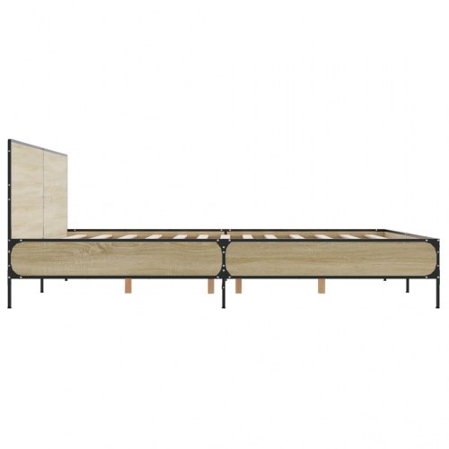 Sengestel med hovedgærde 200 x 200 cm - sonoma-eg