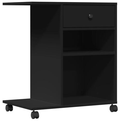 Printerstativ med hjul 60x40x68,5 cm sort