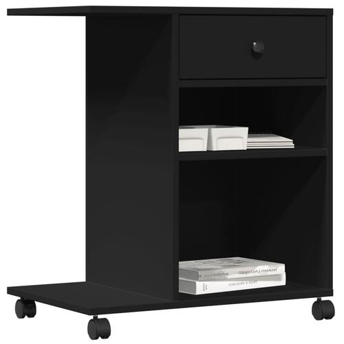 Printerstativ med hjul 60x40x68,5 cm sort