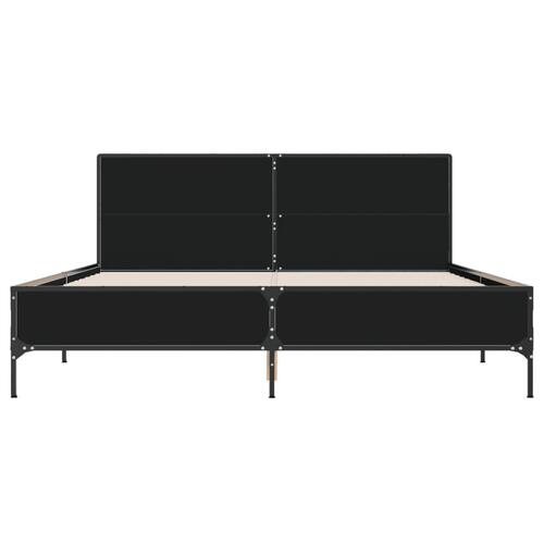 Sengestel 160x200 cm konstrueret træ og metal sort
