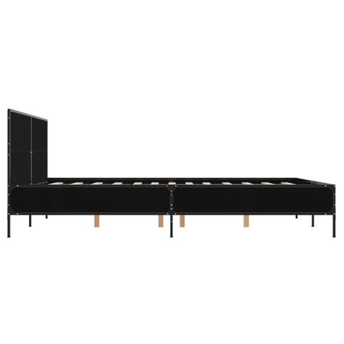 Sengestel 160x200 cm konstrueret træ og metal sort