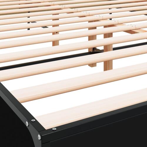 Sengestel 160x200 cm konstrueret træ og metal sort