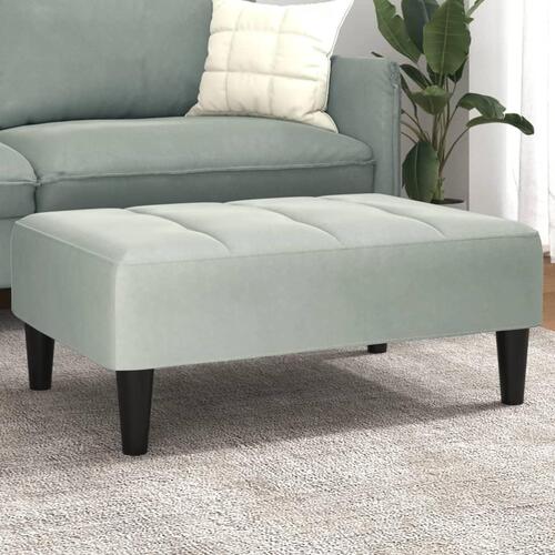 Fodskammel 77x55x31 cm velour lysegrå