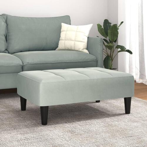 Fodskammel 77x55x31 cm velour lysegrå