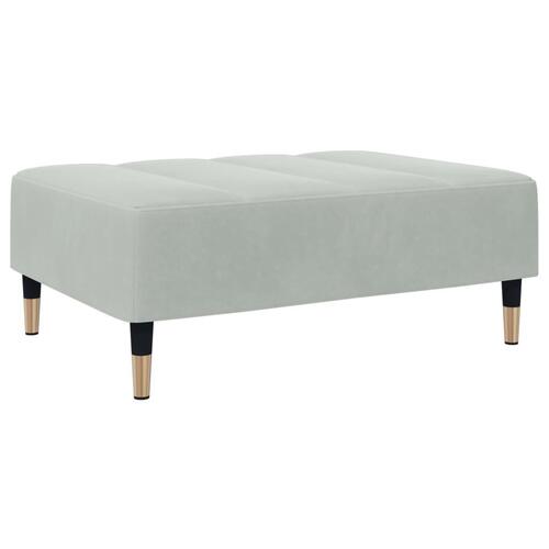 Fodskammel 77x55x31 cm velour lysegrå