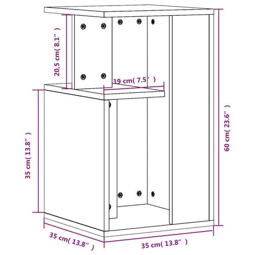 Sidebord 35x35x60 cm konstrueret træ sonoma-eg