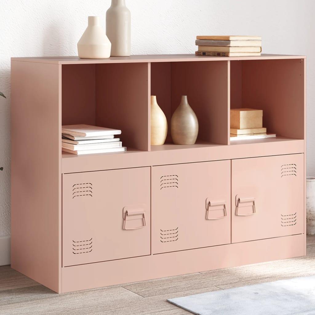 Skænk 99x39x73 cm stål lyserød