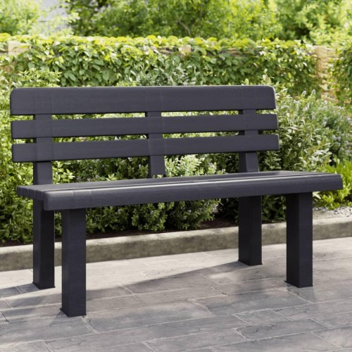 Havebænk i polypropylen - 110 × 52 × 71 cm, antracitgrå