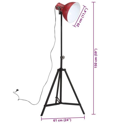 Gulvlampe 25 W 61x61x90/150 cm E27 rustik rød