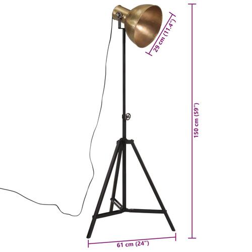Gulvlampe 61x61x90/150 cm 25 W E27 antik messingfarve