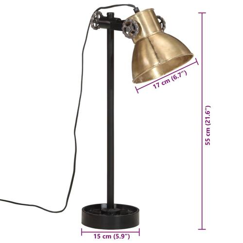 Skrivebordslampe 15x15x55 cm 25 W E27 antik messingfarve