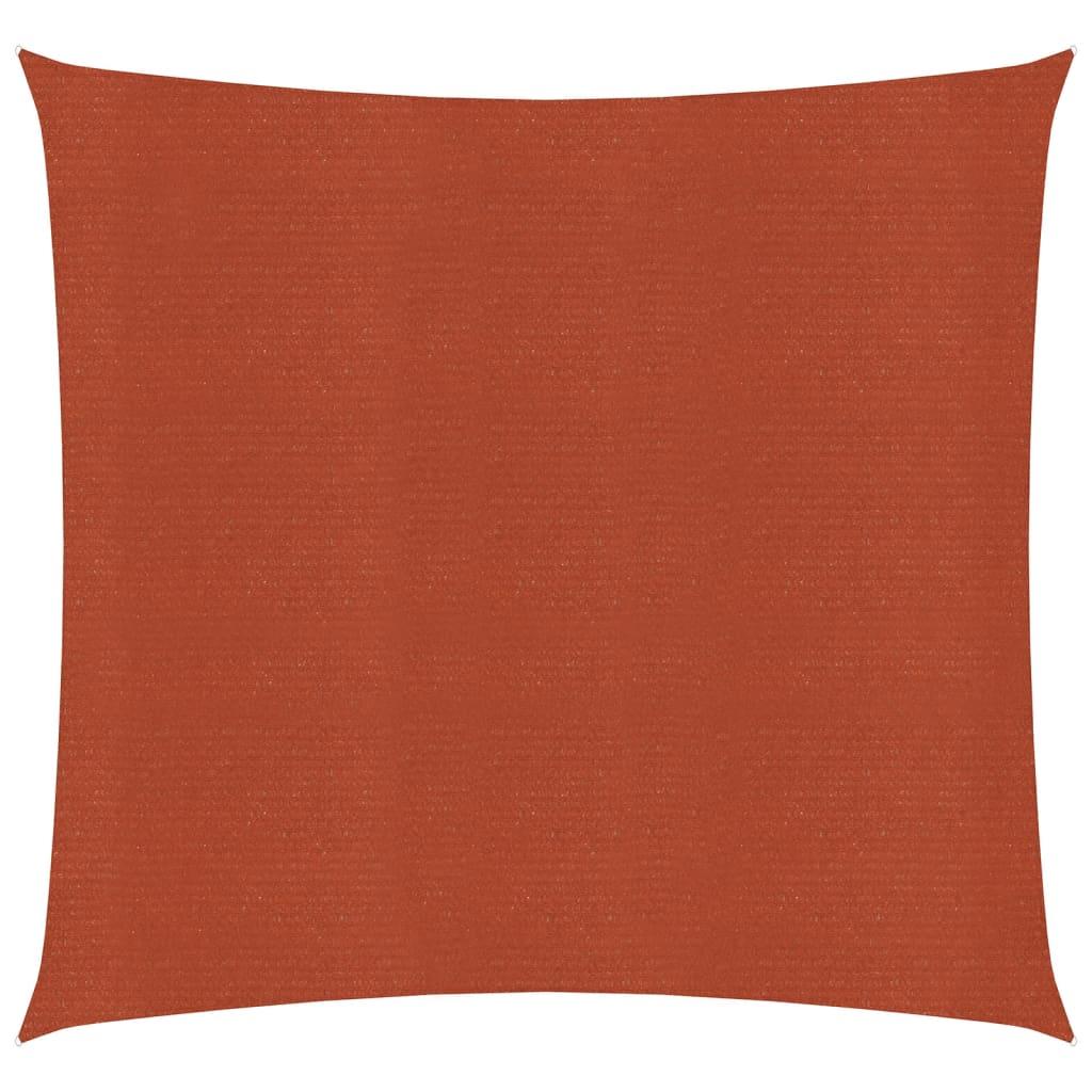 Solsejl 2,5x2,5 m 160 g/m² HDPE terrakottafarvet