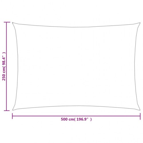 Solsejl 2,5 × 5 m - rektangulær HDPE, lysegrøn (160 g/m²)
