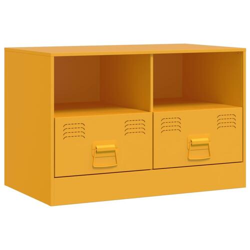 Tv-bord 67x39x44 cm stål sennepsgul