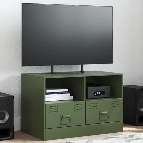 Tv-bord 67x39x44 cm stål olivengrøn