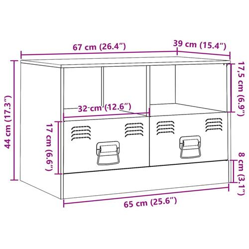 Tv-bord 67x39x44 cm stål sort