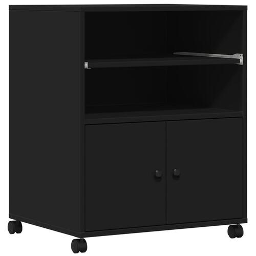 Printerstativ med hjul 60x48x74 cm sort