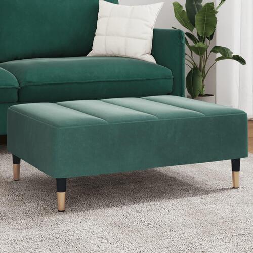 Fodskammel 77x55x31 cm velour mørkegrøn