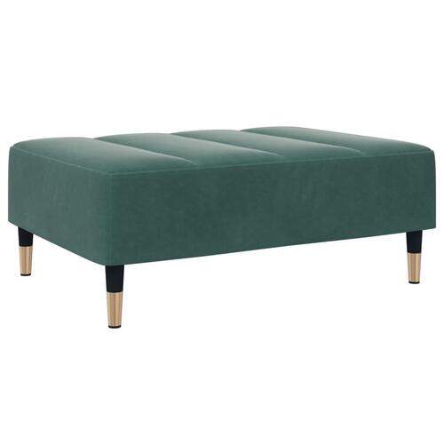 Fodskammel 77x55x31 cm velour mørkegrøn