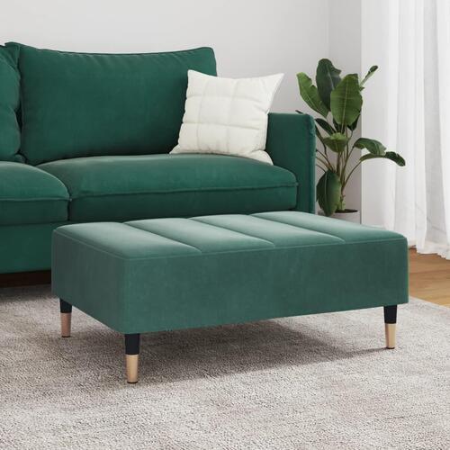 Fodskammel 77x55x31 cm velour mørkegrøn