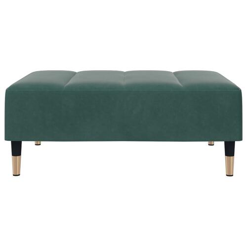 Fodskammel 77x55x31 cm velour mørkegrøn
