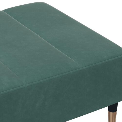Fodskammel 77x55x31 cm velour mørkegrøn