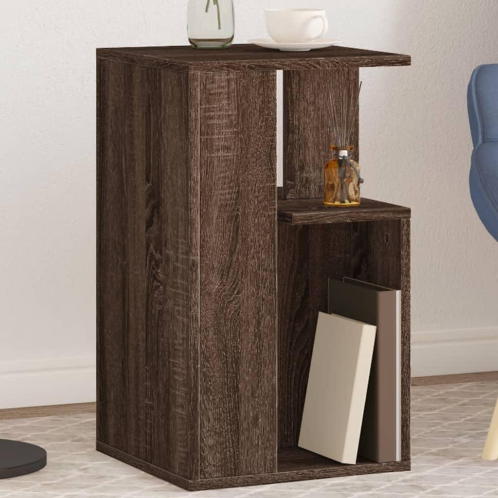 Sidebord 35x35x60 cm konstrueret træ brun egetræ