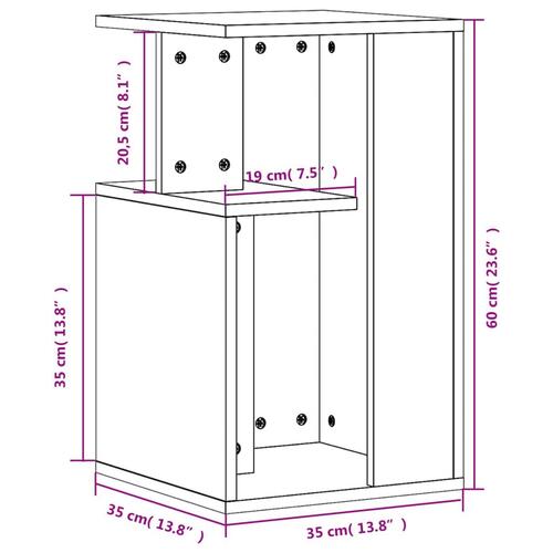 Sidebord 35x35x60 cm konstrueret træ brun egetræ