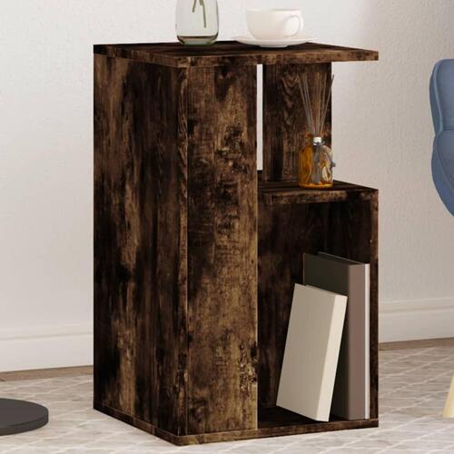 Sidebord 35x35x60 cm konstrueret træ røget egetræsfarve