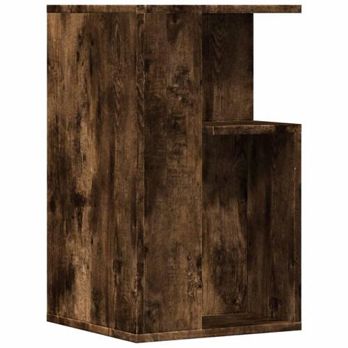 Sidebord 35x35x60 cm konstrueret træ røget egetræsfarve
