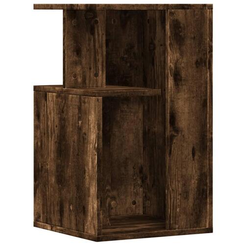 Sidebord 35x35x60 cm konstrueret træ røget egetræsfarve